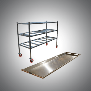 3 Tier MOBI End Loading Mortuary Roller Rack