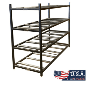 4 Tier MOBI End Loading Mortuary Roller Rack