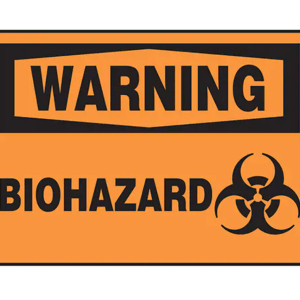 "Biohazard" Sign, 10" x 14", Aluminum, English with Pictogram - Image 1