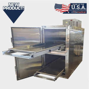 2-Body Morgue Cooler with Telescoping Slide Rails - 23" Trays