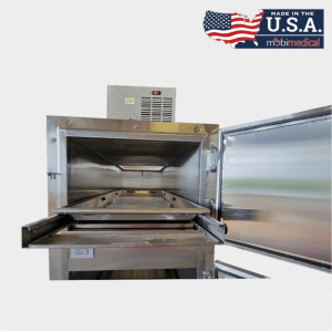 2-Body Morgue Cooler with Telescoping Slide Rails - 23" Trays - Image 2