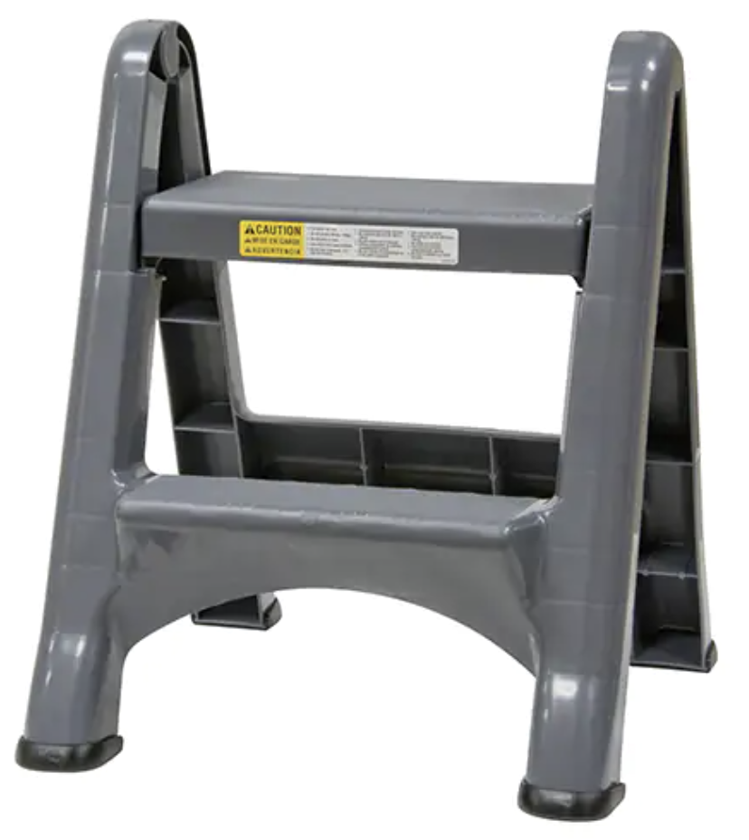 Rubbermaid Folding Step Stool, 2 Steps, 19-1/2" x 20-1/2" x 22-3/4" High