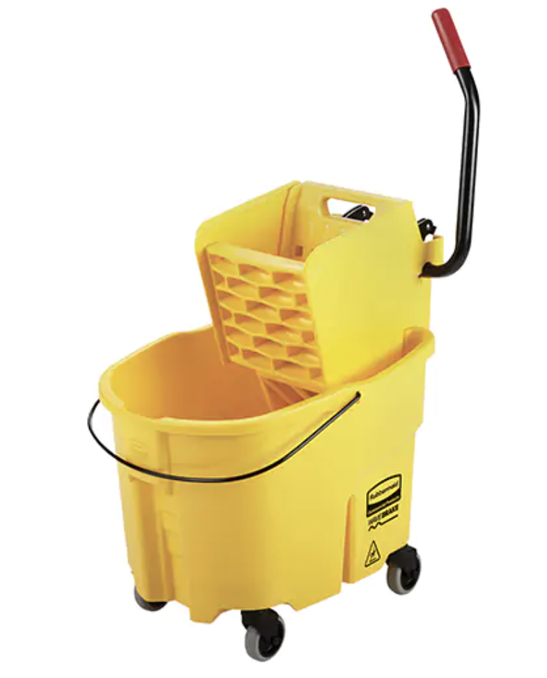 Mop Bucket & Wringer Combo Pack, Side Press, 8.75 US Gal.(35 Quart), Yellow
