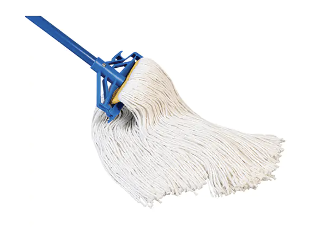 Wet Floor Mop with Handle, Rayon/Synthetic, 24 oz., Cut Style